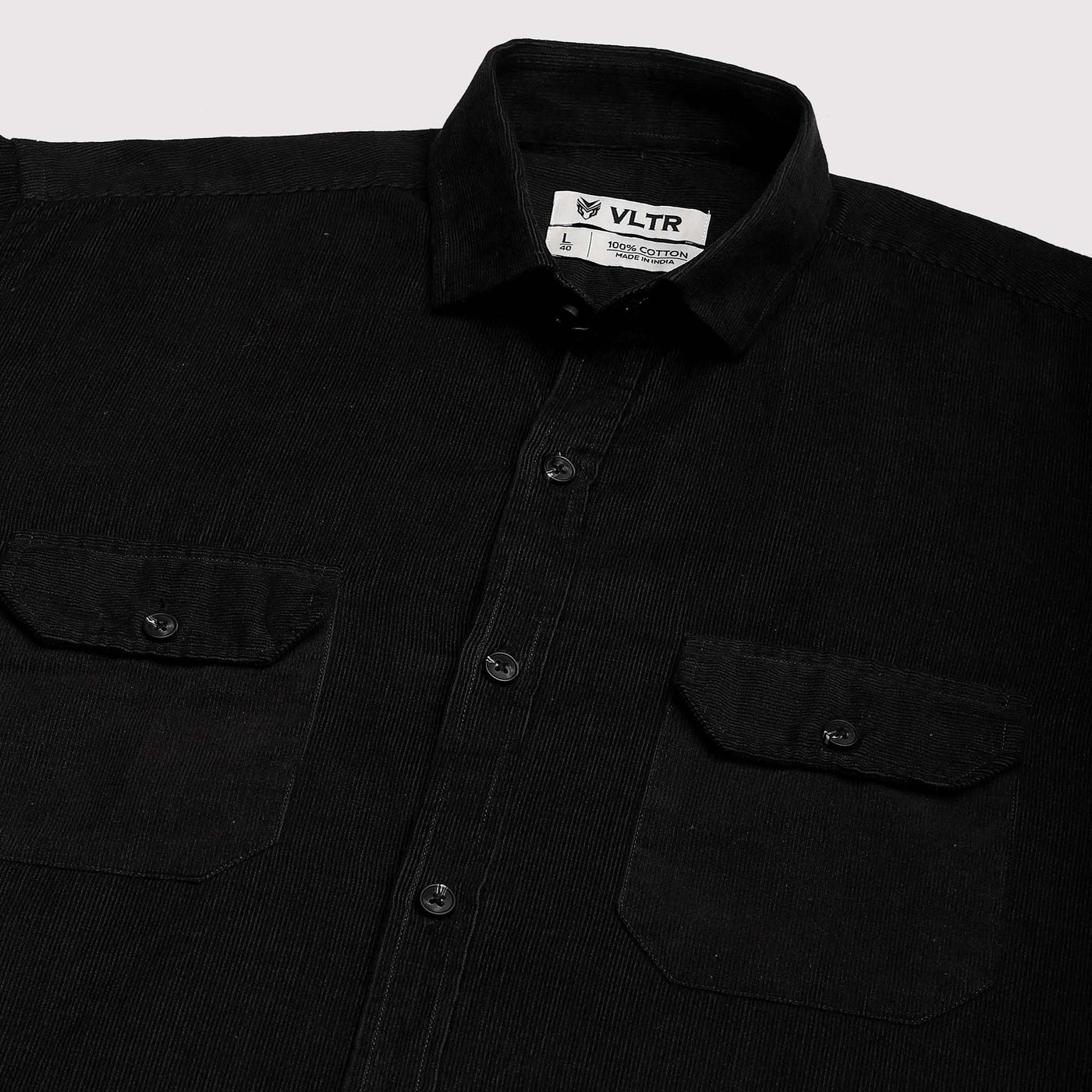 BLACK CORDUROY SHIRT